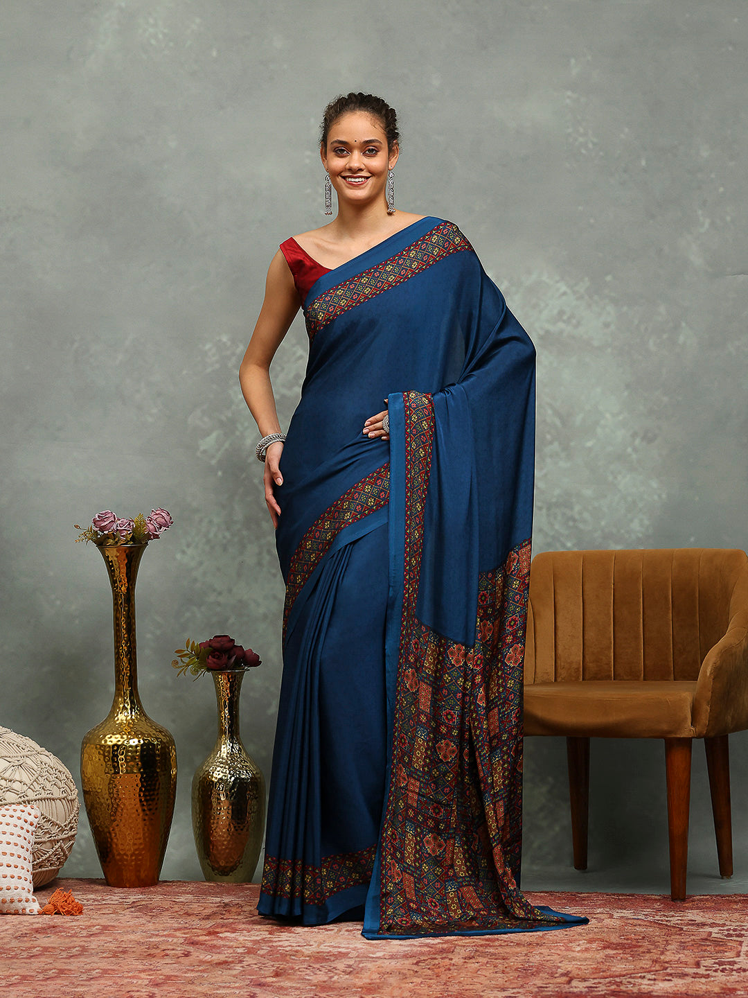 Digital Printed Crepe Saree