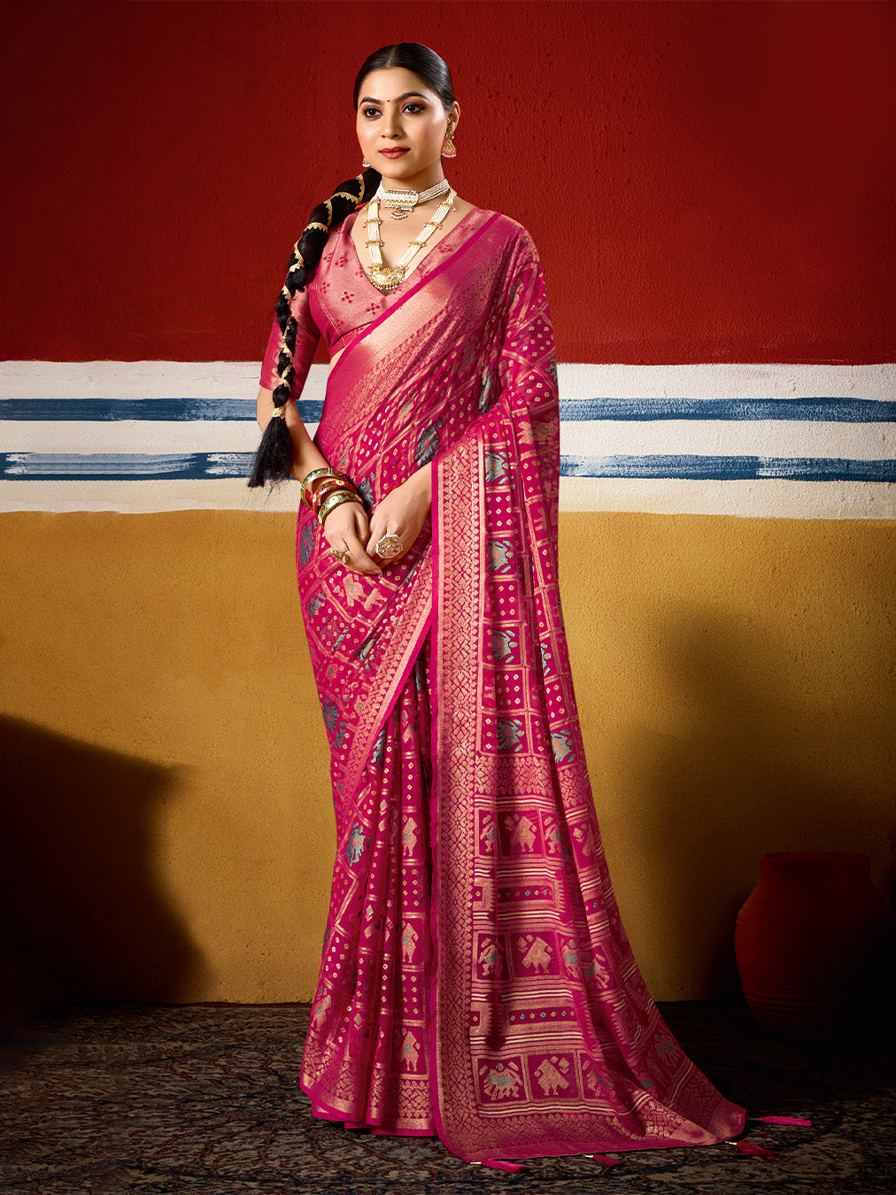 Abstract Print Georgette Saree