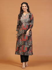 Digital Printed Muslin Kurta With Pants