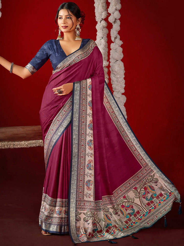 Printed Crepe Saree