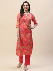 Printed Cotton Kurta With Pants