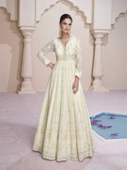 Embroidered Sequin Georgette Gown Anarkali Gown Long Length