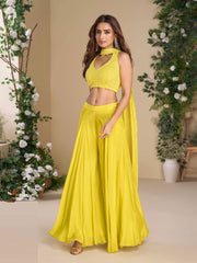 Embelished Chinon Suit With Pant & Dupatta