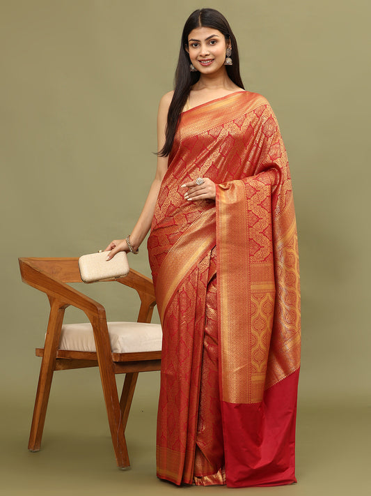 Zari Jaal Woven Handloom Saree