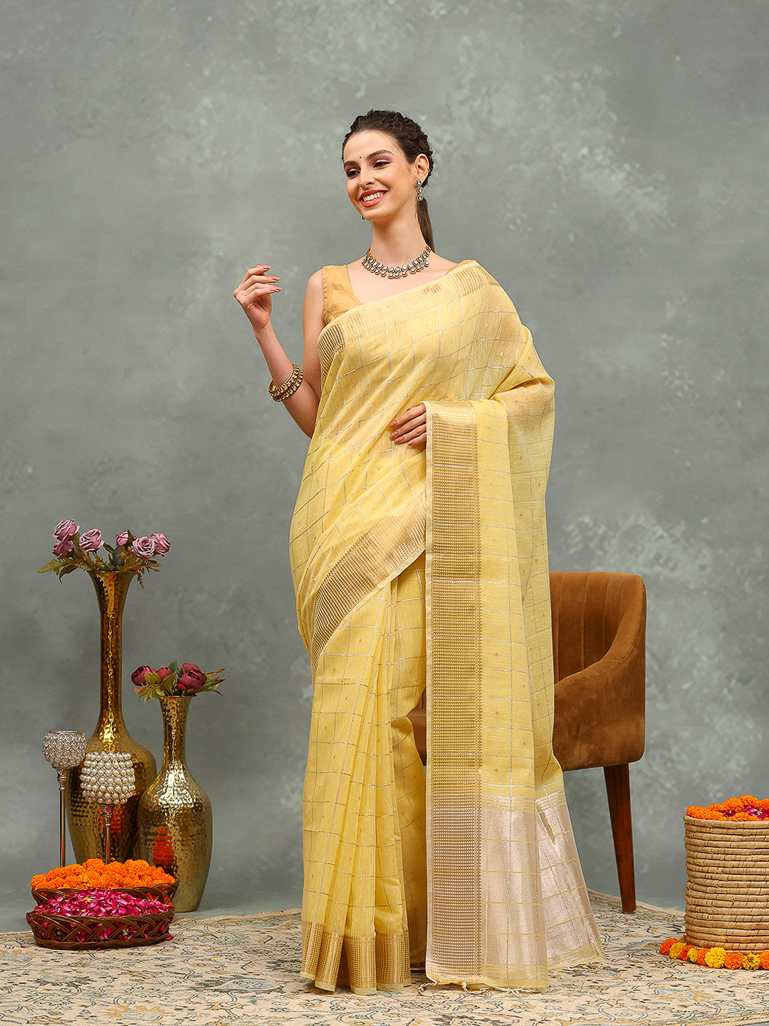 Embroidered Cotton Blend Saree