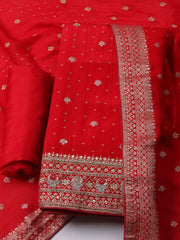 Embroidered Crepe Unstitched Suit With Dupatta