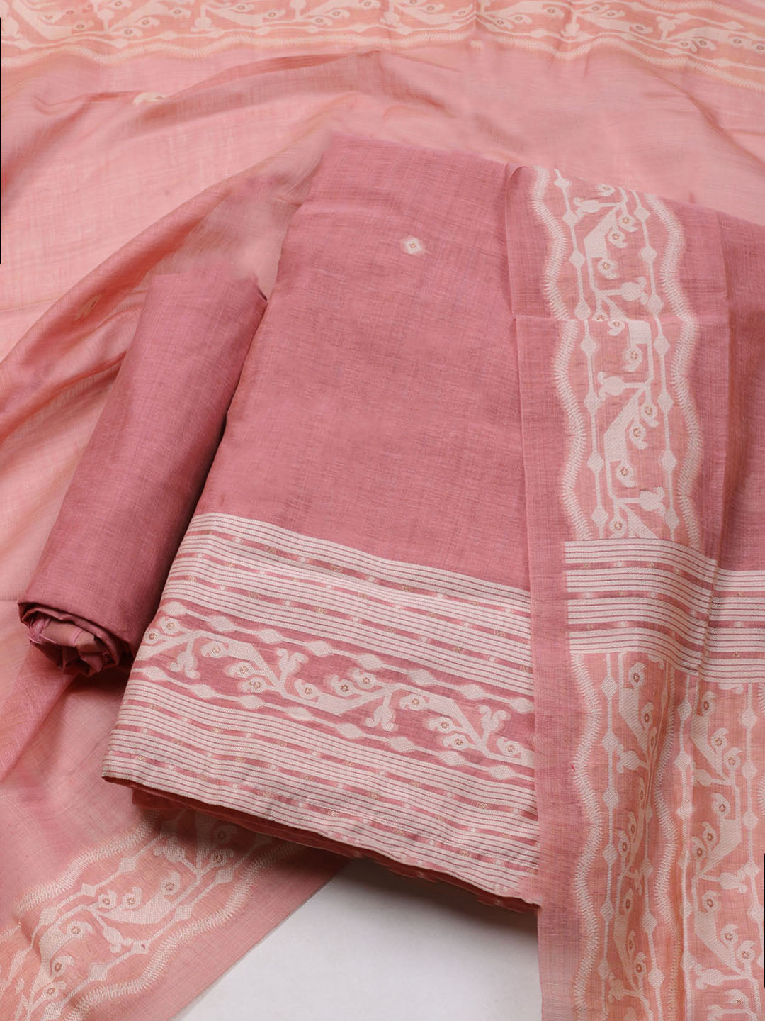Woven Chanderi Unstitched Suit With Dupatta