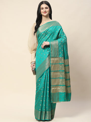 Zari Border Booti Woven Handloom Saree