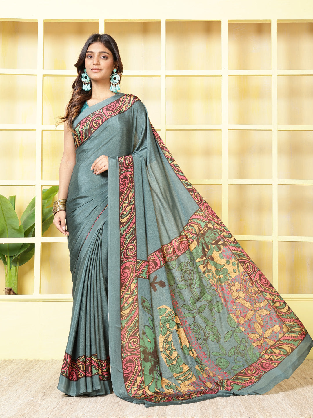 Digital Printed Crepe Saree