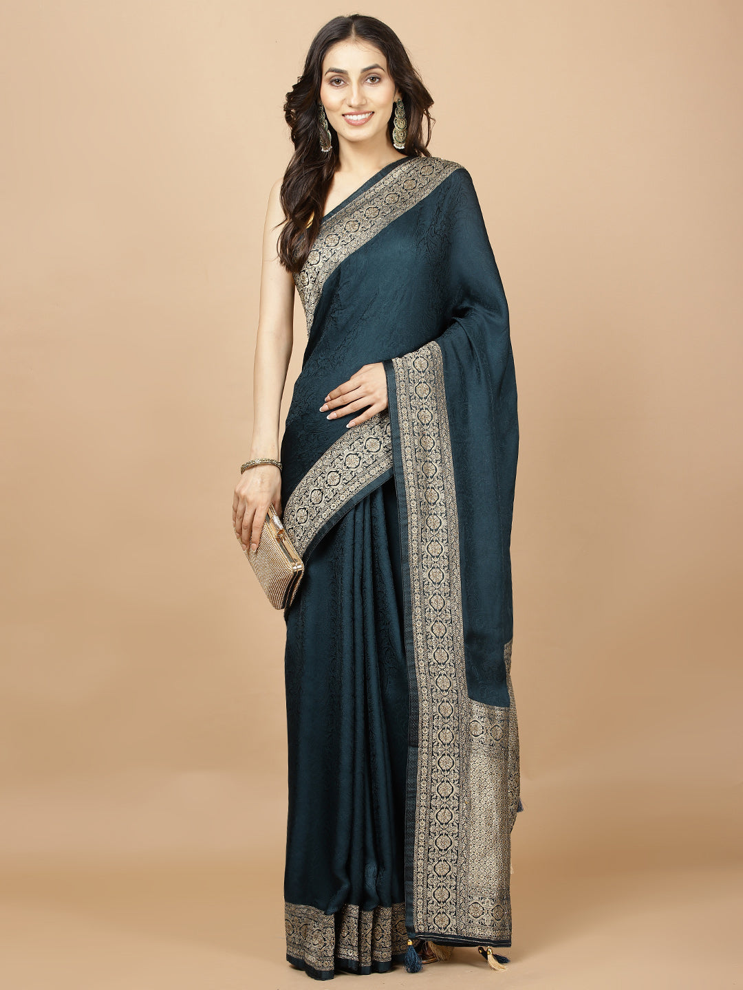 Stone Booti Crepe Woven Saree