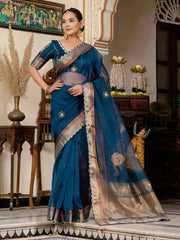 Woven Design Linen Saree