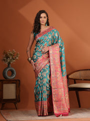 Woven Design Satin Saree