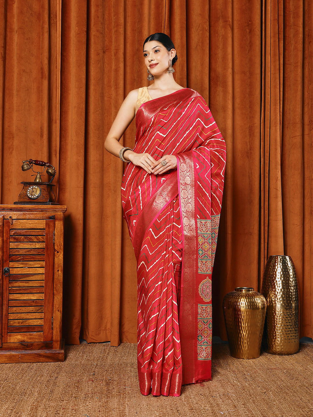 Digital Printed Art slik Saree
