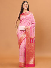 Zari Border Booti Woven Handloom Saree