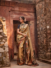 Zari Jaal Dola Handloom Saree