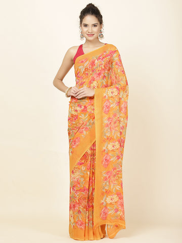 Digital Printed Georgette Woven Saree