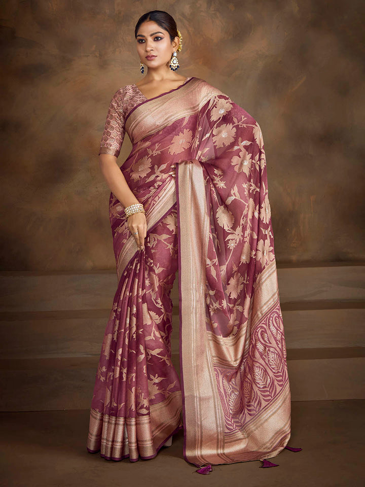 Floral Printed Georgette Saree