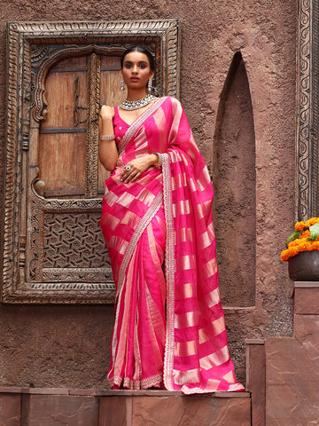 Zari Work Organza Saree