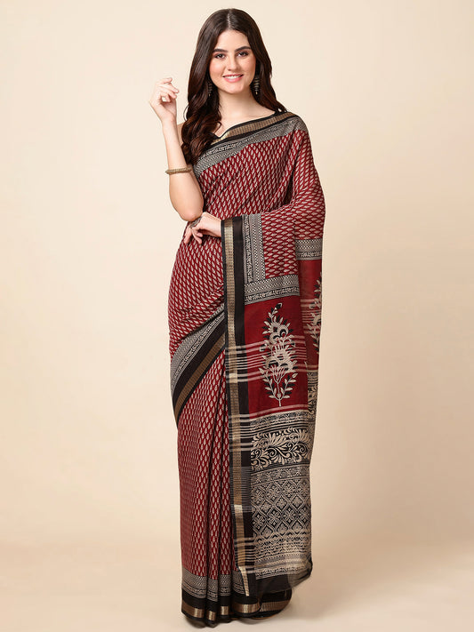 Woven Printed Cotton Saree