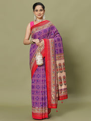 Bandhani Printed Art Silk Woven Saree