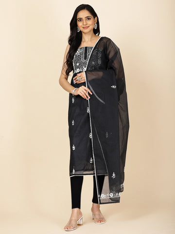 Neck Embroidery Cotton Unstitched Suit Dupatta