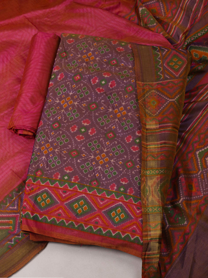 Woven Design Art Silk Unstitched Suit With Pant Dupatta