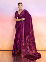Printed Satin Saree