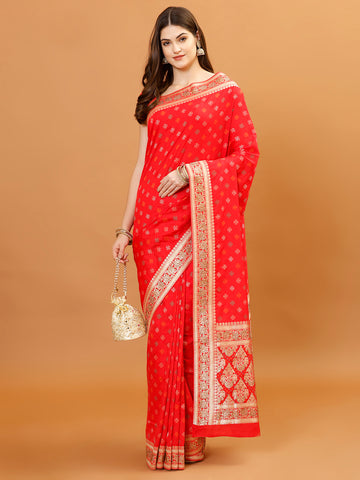 Zari Border Banarasi Woven Saree