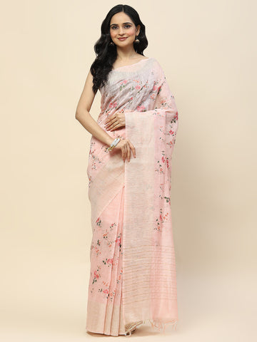 Resham Embroidered Cotton Woven Saree