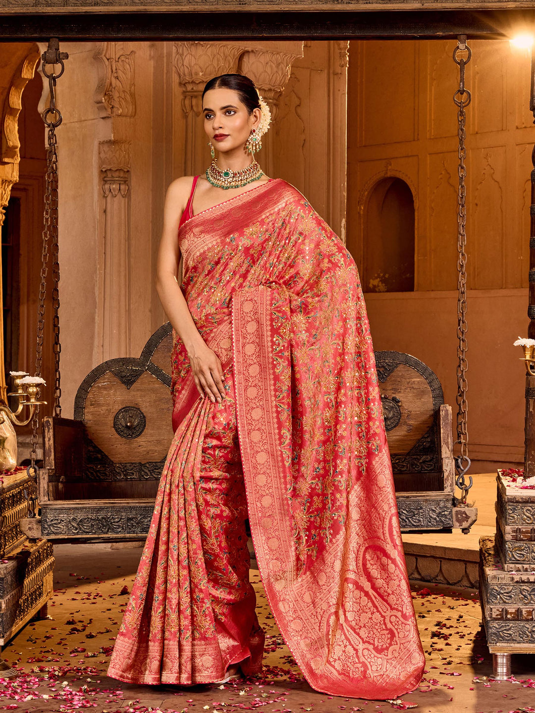 Rani Tissue Printed Saree