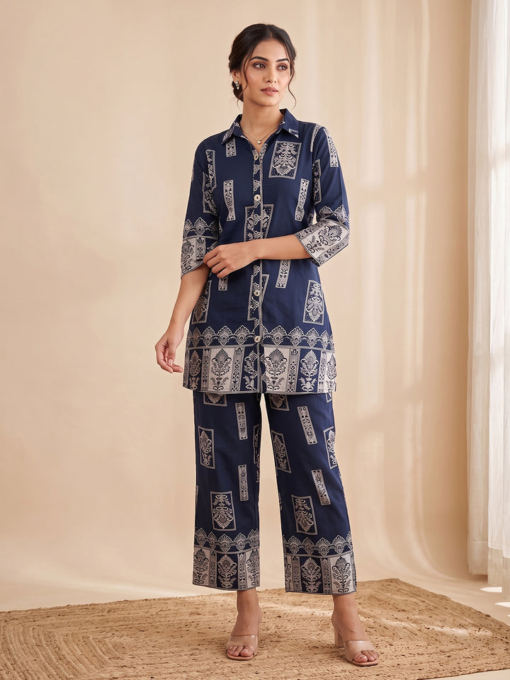 Embroidery Cotton Blend Kurta Set