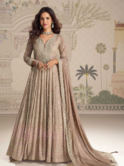 Embroidered Georgette Kurta With Pant & Dupatta