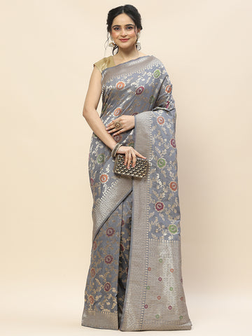 Zari Jaal Woven Crepe Saree