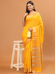 Zari Border Booti Woven Handloom Saree