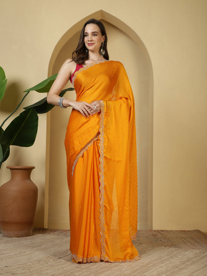 Digital Printed Chiffon Saree