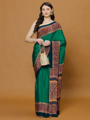 Floral Printed Crepe Woven Saree