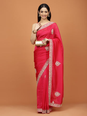 Sequin Embroidered Organza Saree