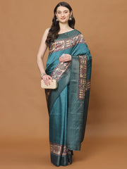 Digital Printed Satin Woven Saree