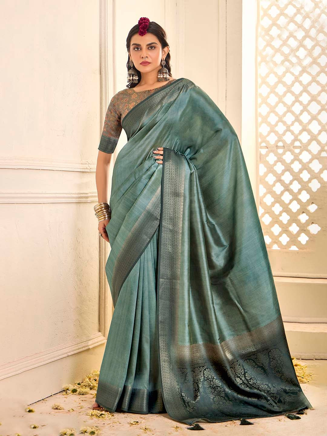 Zari Border Art Silk Saree