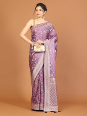 Stone Work Satin Woven Saree