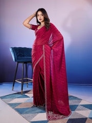 Stone Work Art Chiffon Saree