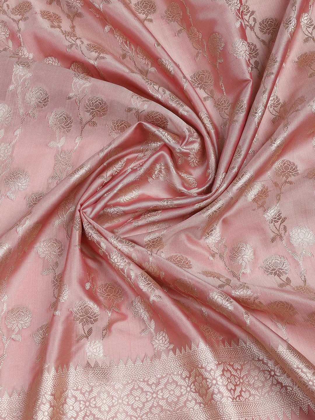 Floral Woven Booti Chanderi Unstitched Suit With Dupatta