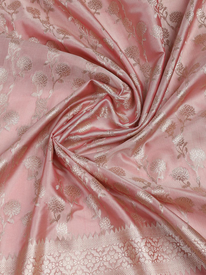 Floral Woven Booti Chanderi Unstitched Suit With Dupatta