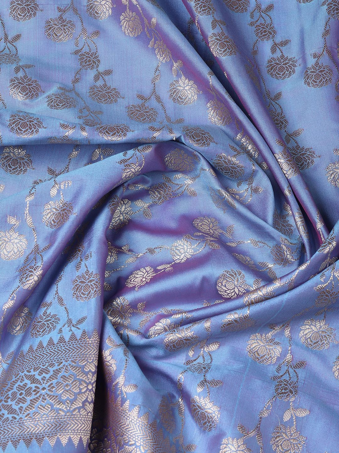 Floral Woven Booti Chanderi Unstitched Suit With Dupatta