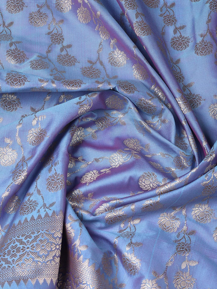 Floral Woven Booti Chanderi Unstitched Suit With Dupatta