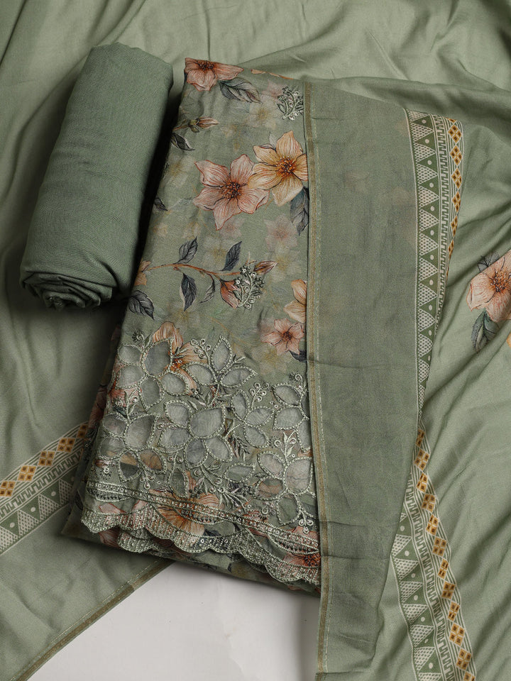 Printed Muslin Unstitched Suit With Dupatta
