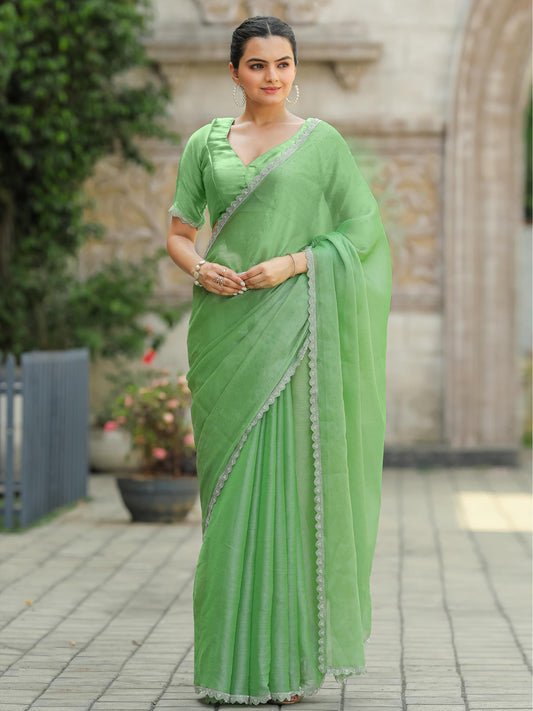 Cutdana Embroidery Organza Saree