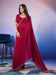 Stone Work Art Chiffon Saree