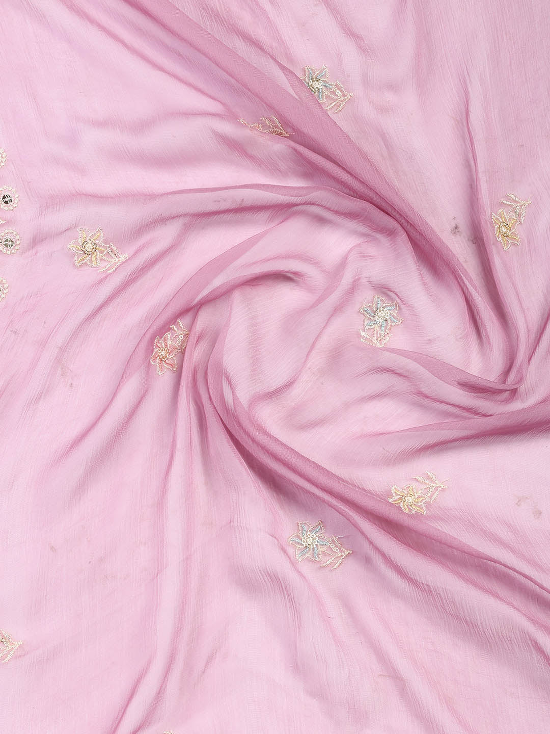 Embroidered Chanderi Unstitched Suit Piece With Dupatta
