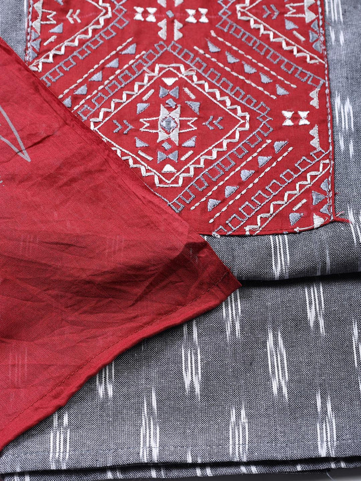 Printed Cotton Blend Unstitched Suit Piece With Dupatta